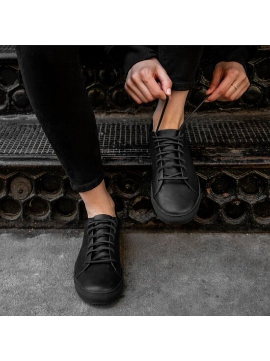 Thursday Boot Company Shoes - Thursday Boot Co. Women's Premier Low Top Sneakers Lace-Up Black Leather